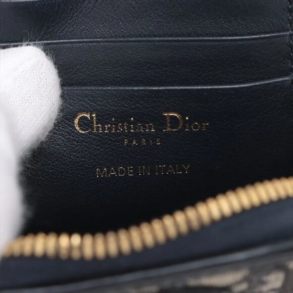 Christian Dior Oblique Phone Pouch canvas x leather Chain Shoulder Bag Navy Blue - Picture 10 of 10